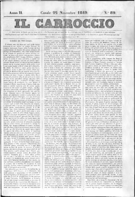 Il Carroccio - Edizione 89 del 22/11/1849
